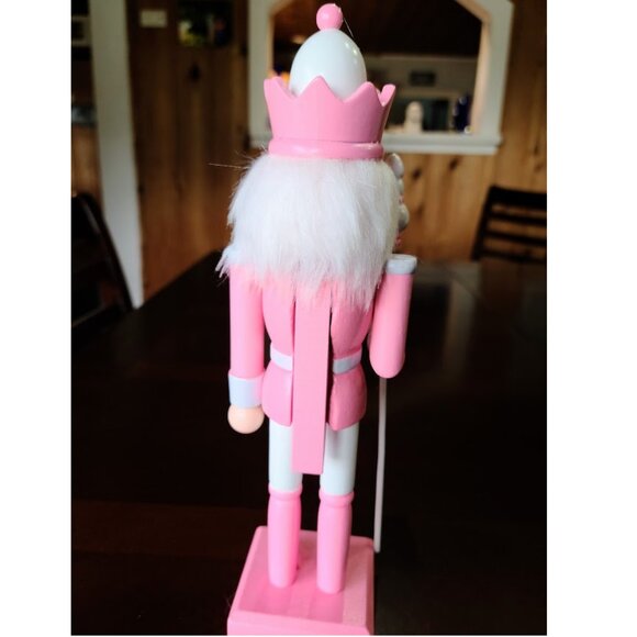 Pink Christmas Nutcracker Soldier Holiday Decor Wooden Statue Xmas Decoration - Picture 11 of 12